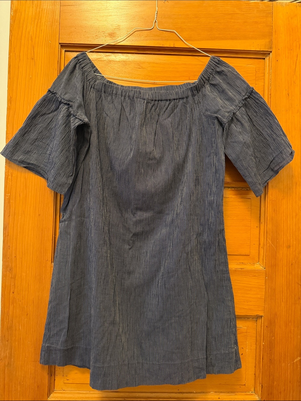 Madewell Denim-Blue Off-the-Shoulder Mini Dress